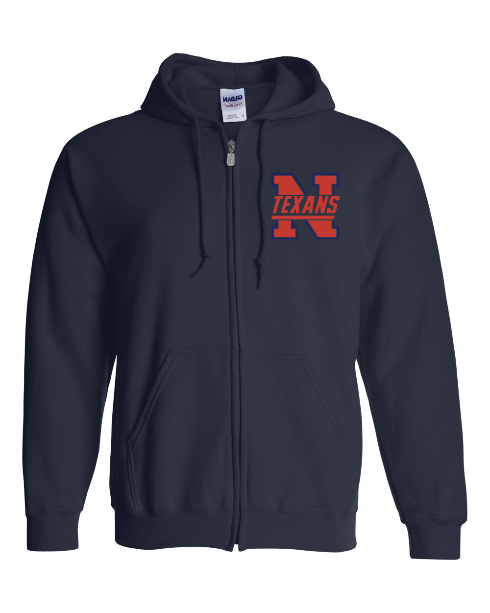 Navy Zip Hoodie w/ Red NW Texans Logo